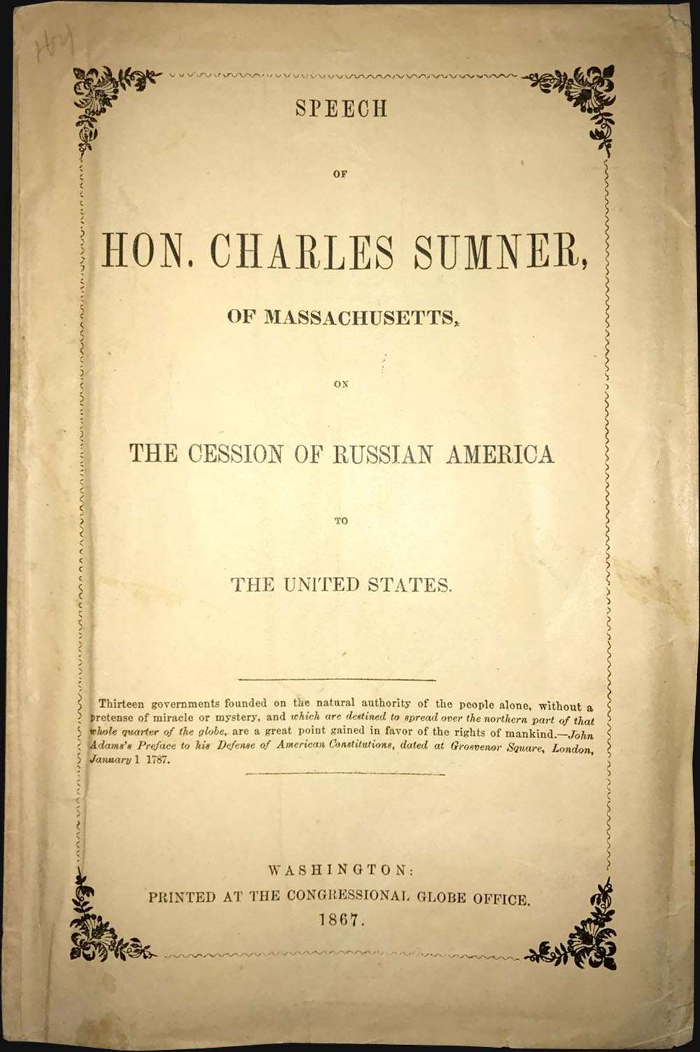 North Western America showing the territory ceded by Russia to the United States. - Alternate View 2