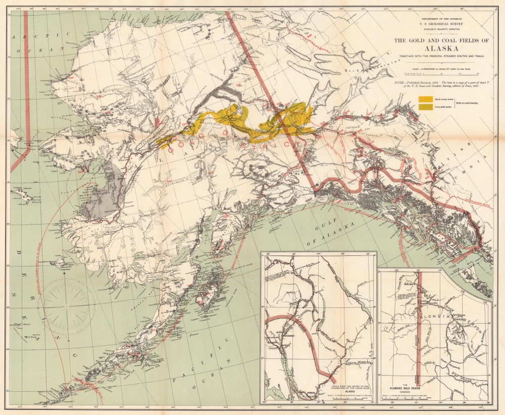 The Gold and Coal Fields of Alaska Together with the Principal Steamer Routes and Trails. - Main View