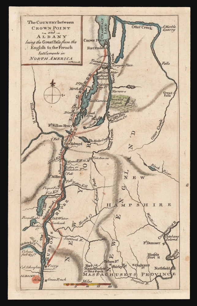 The Country between Crown Point and Albany being the Great Pass from the English to the French Settlements in North America. - Main View