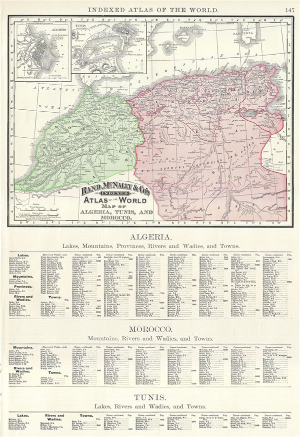 Map of Algeria, Tunis, and Morocco. - Main View