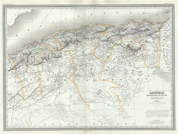 1860 Dufour Map of Algeria, Barbary Coast, Northern Africa