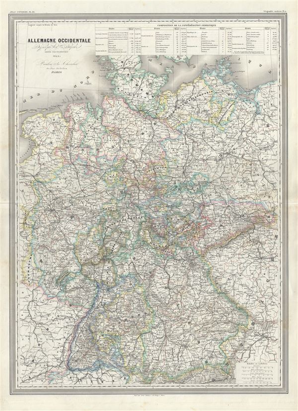 1860 Dufour Map of Germany