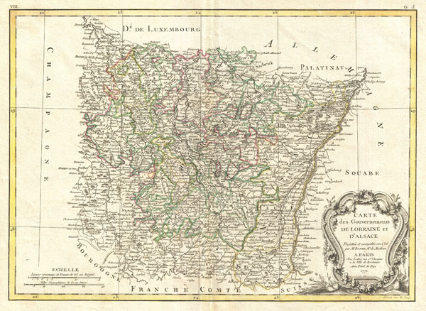 Carte des Gouvernements de Lorraine et D'Alsace. - Main View