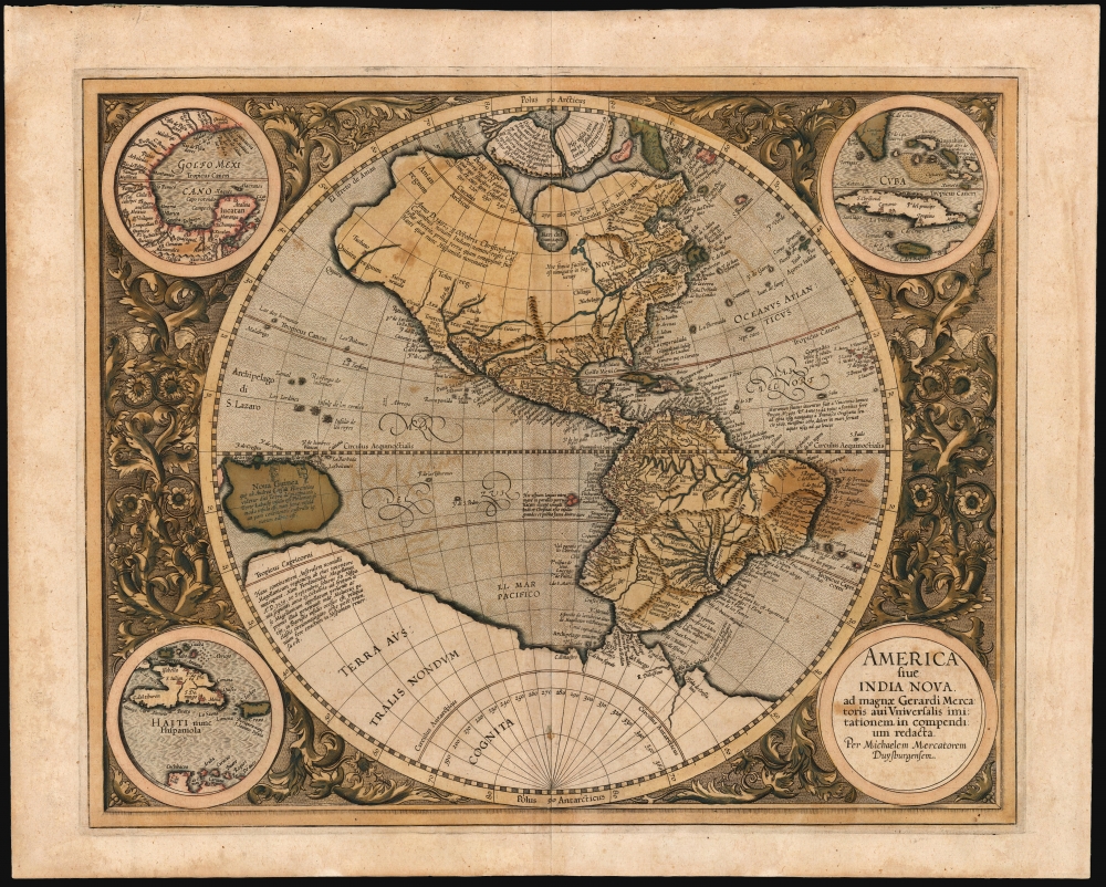 1595 Mercator Map of America (First Atlas Edition)