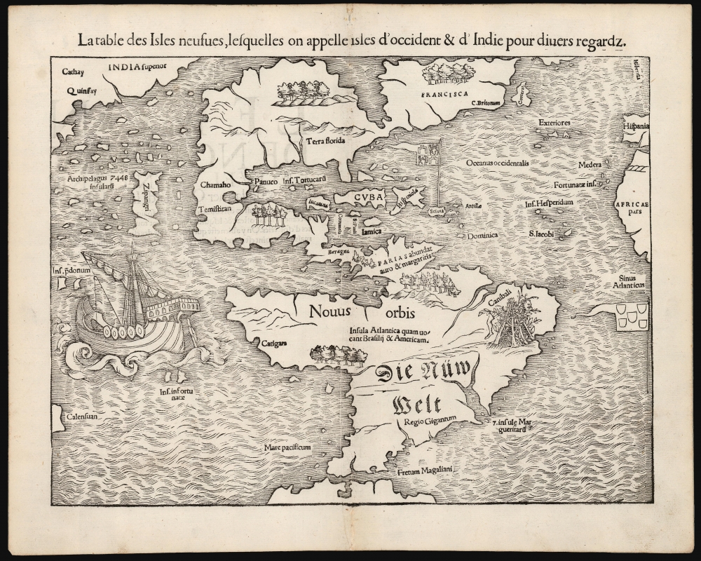 La table des Isles neufues, lesquelles on appelle isles d'occident et d Indie pour divers regardz. - Main View