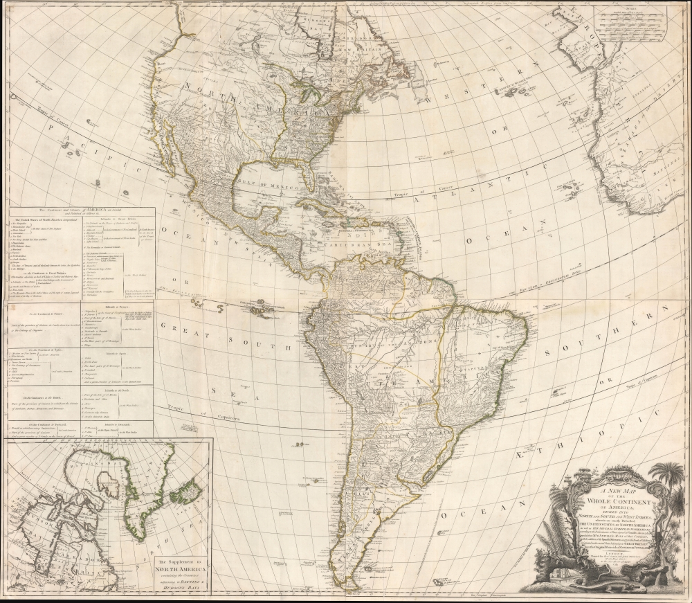 A New Map Of The Whole Continent Of America Divided Into North And 