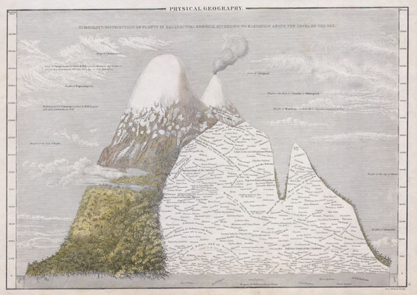 1840 Black and Hall Map of the Mountains & Plants of America