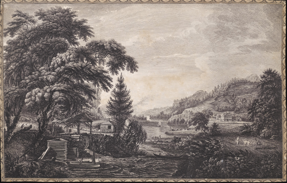 1761 Pownall / Sanby View of an American Farm Settlement