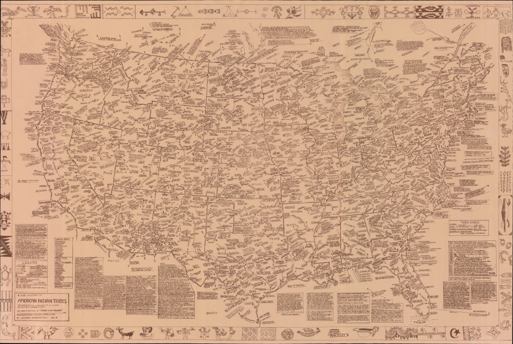 A Map-History of American Indian Tribes. This Second Edition is Dedicated to His Memory by His Friend Wounded Swallow. - Main View