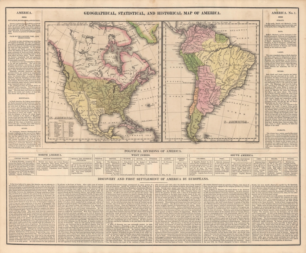 Geographical, Statistical, And Historical Map Of America. - Main View
