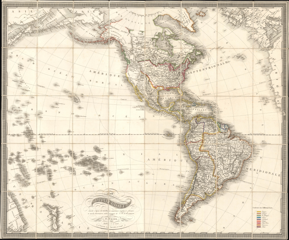 Carte de l'Amerique dressée d'après les meilleurs materiaux anglais, francais et sur les observations astronomiques de Mr. de Humboldt. - Main View