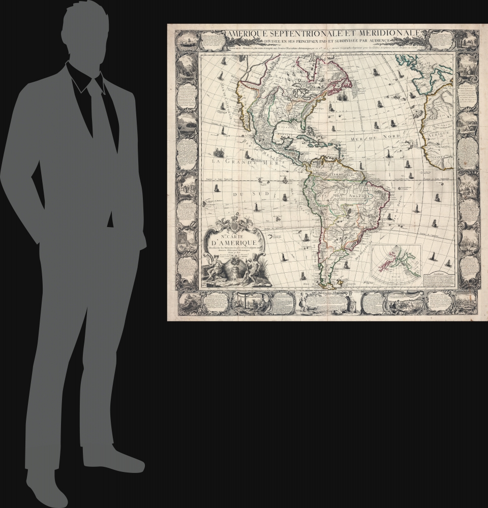 Amerique Septentrionale et Meridionale Divisée en ses Principaux Pais et Subdivisée par Audience. / Nle. Carte D'Amerique Dressée sur les Mémories le plus récens et assujetie aux derniers Observations Astronomiques. - Alternate View 1