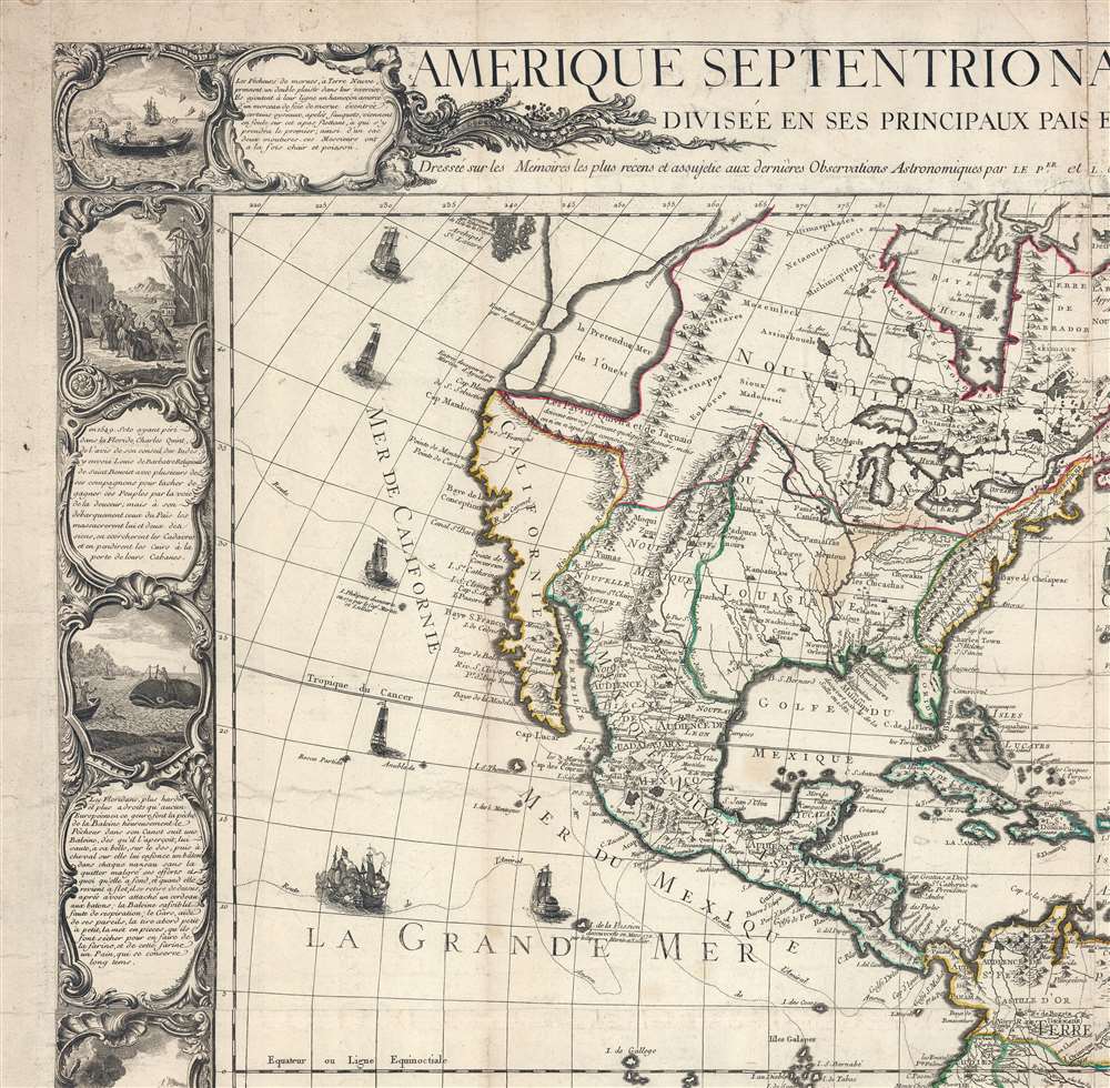 Amerique Septentrionale et Meridionale Divisée en ses Principaux Pais et Subdivisée par Audience. / Nle. Carte D'Amerique Dressée sur les Mémories le plus récens et assujetie aux derniers Observations Astronomiques. - Alternate View 2