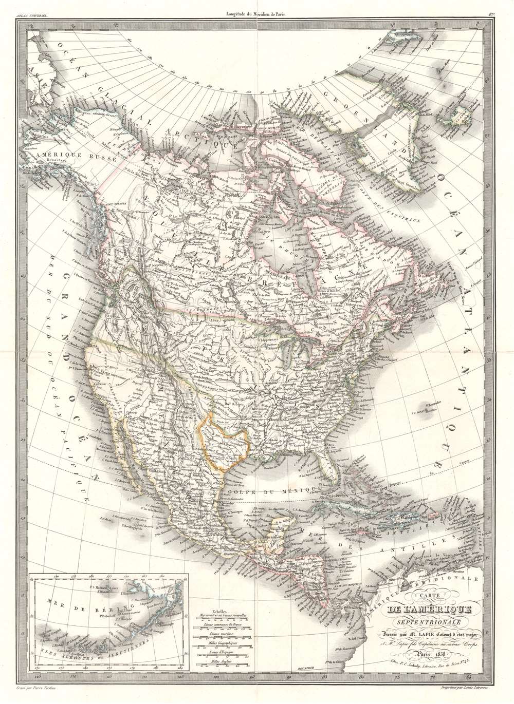 Carte de l'Amerique Septentrionale. - Main View