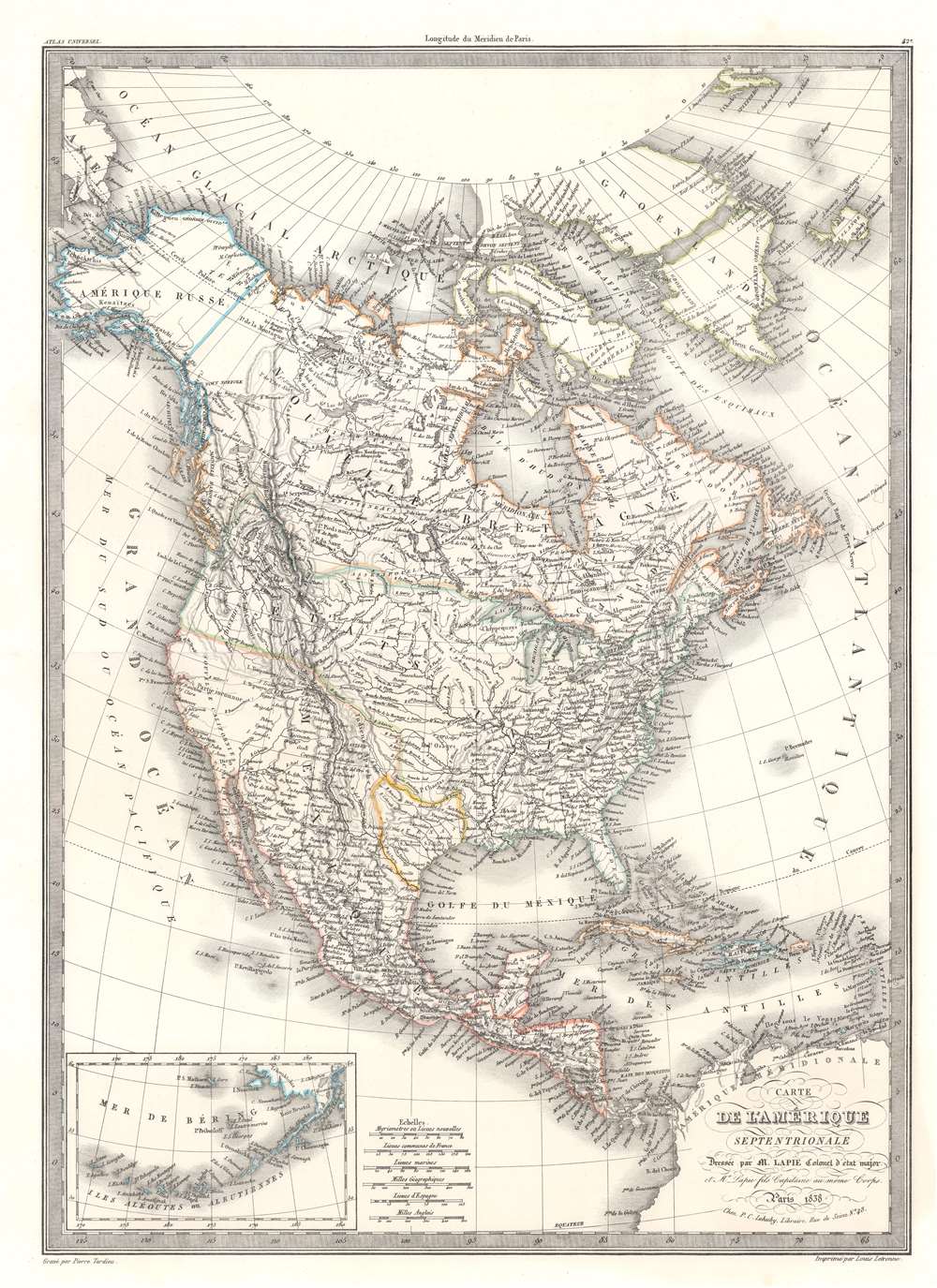 Carte de l'Amérique Septentrionale. - Main View