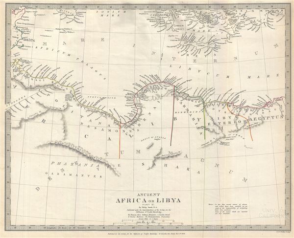 1840 S.D.U.K. Map of Ancient Libya, Barbary Coast, Northern Africa