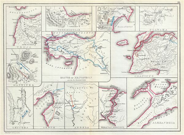 Troja.  Thermopylae.  Marathon.  Plataea.  Mantinea.  Leuctra.  Route of Xenophon and the Ten Thousand Greeks.  Granicus.  Issus.  Arbela.  Thracian Bosporus.  Alexandria. - Main View