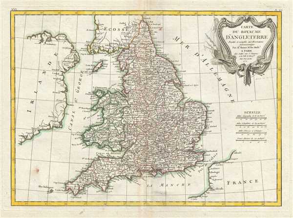 Carte du Royaume D'Angleterre. - Main View
