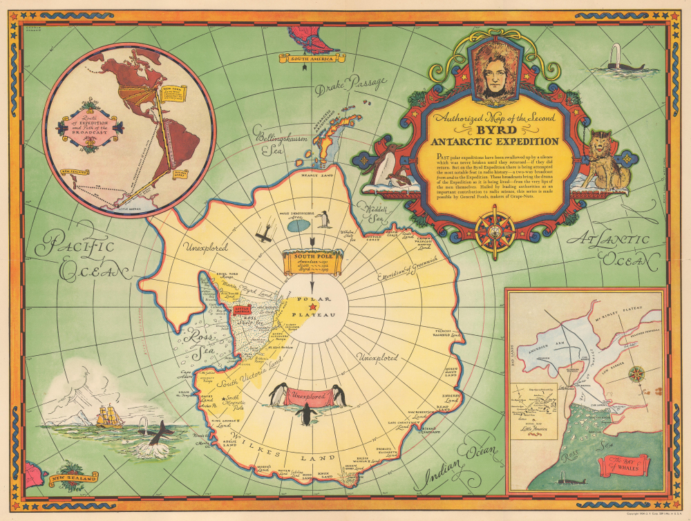 Authorized Map of the Second Byrd Antarctic Expedition. - Main View