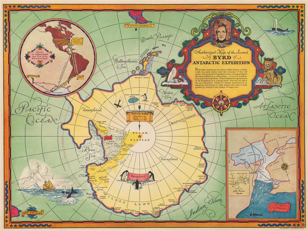 Authorized Map of the Second Byrd Antarctic Expedition. - Main View