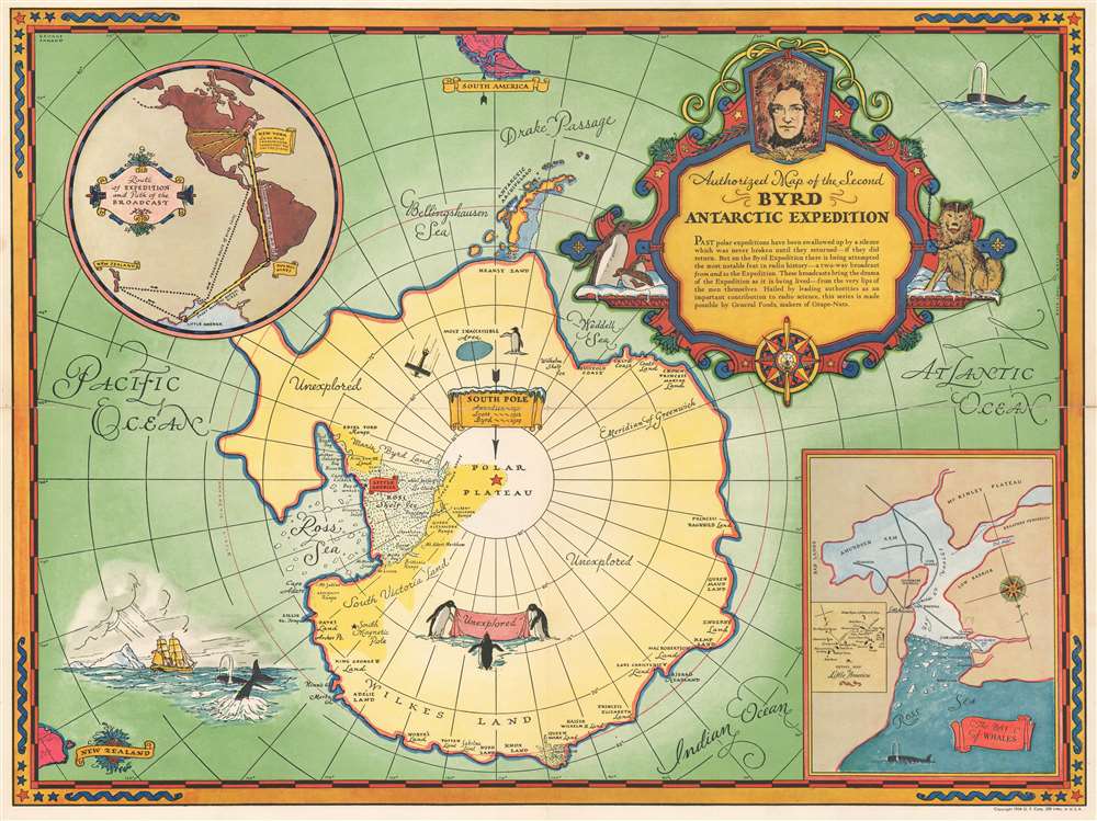 Authorized Map of the Second Byrd Antarctic Expedition. - Main View