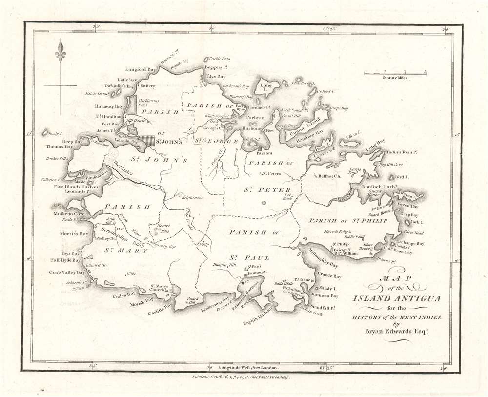 Map of the Island Antigua. - Main View