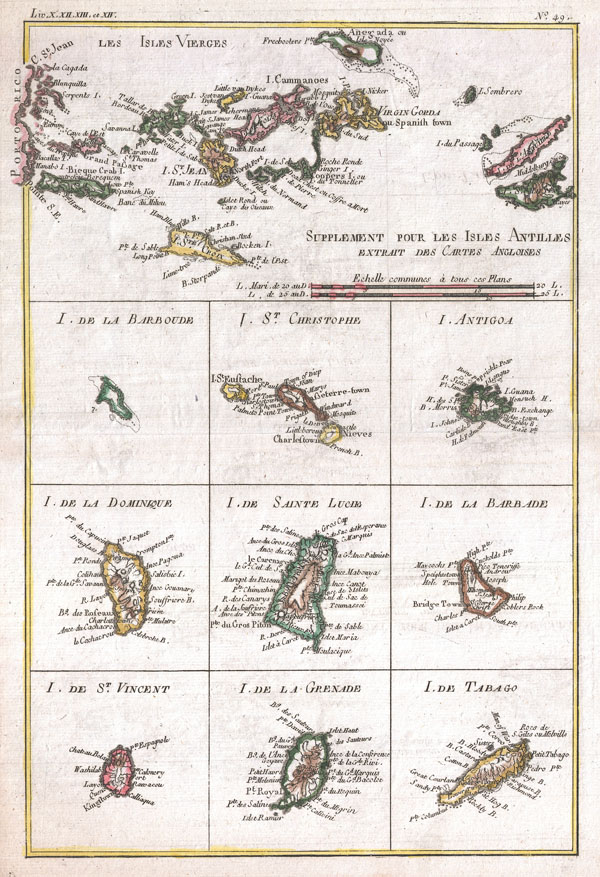 Les Isles Vierges, Supplement pour Les Isles Antilles Extrait des Cartes Angloises. - Main View