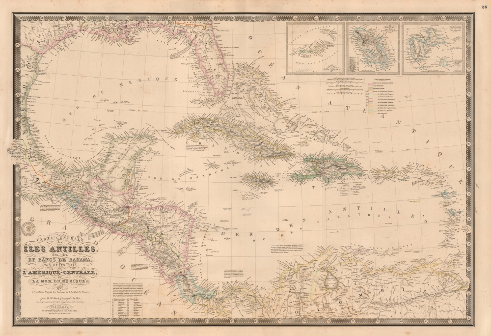 Carte Générale des Îles Antilles, des Îles et Bancs de Bahama, des États-Unis de l'Amérique-Centrale, de la Mer du Mexique, etc. - Main View
