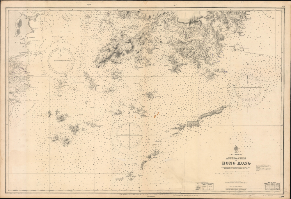 1888 / 1945 Admiralty Chart of Hong Kong Island and Environs, World War II