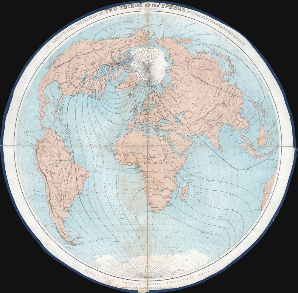 Geometrical Projection of Two Thirds of the Sphere. (Africa Central). - Main View