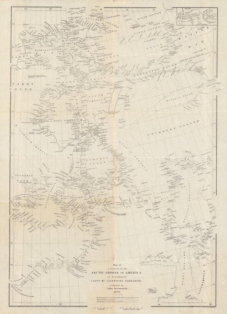 Map of a portion of the Arctic shores of America to accompany Captn. McClintock's narrative. - Main View