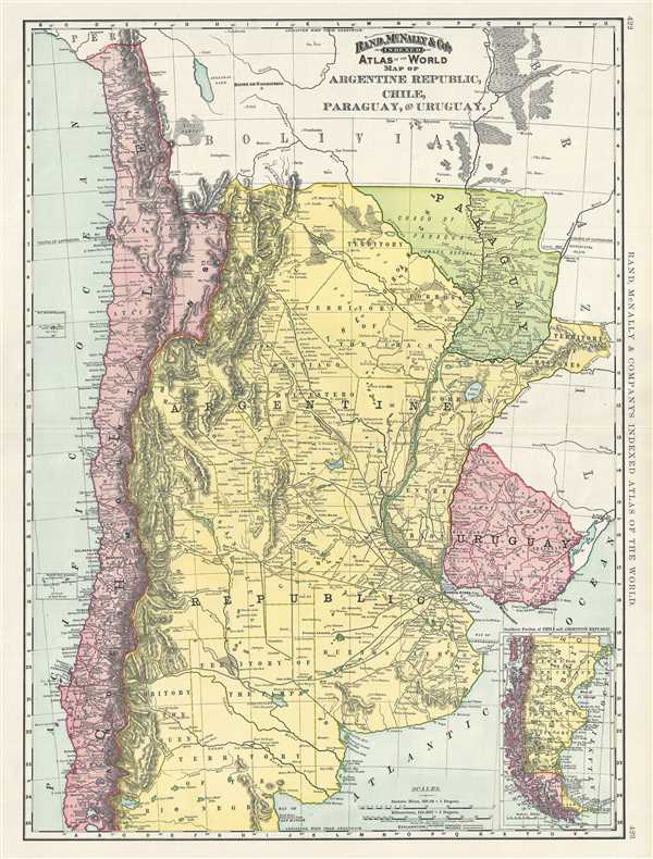 Map of Argentine Republic, Chile, Paraguay, and Uruguay. - Main View