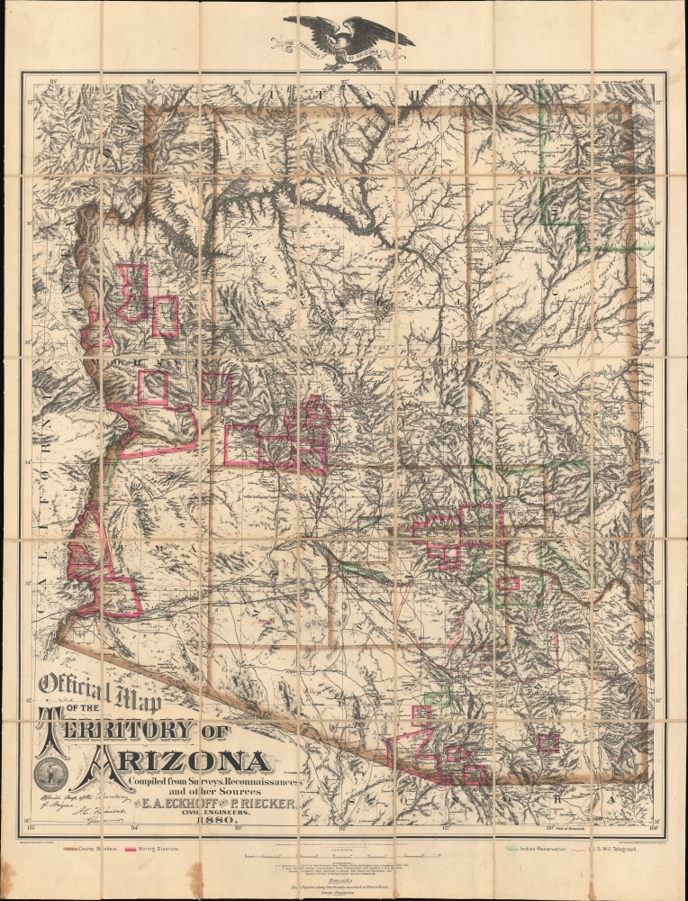 Official Map of the Territory of Arizona. - Main View
