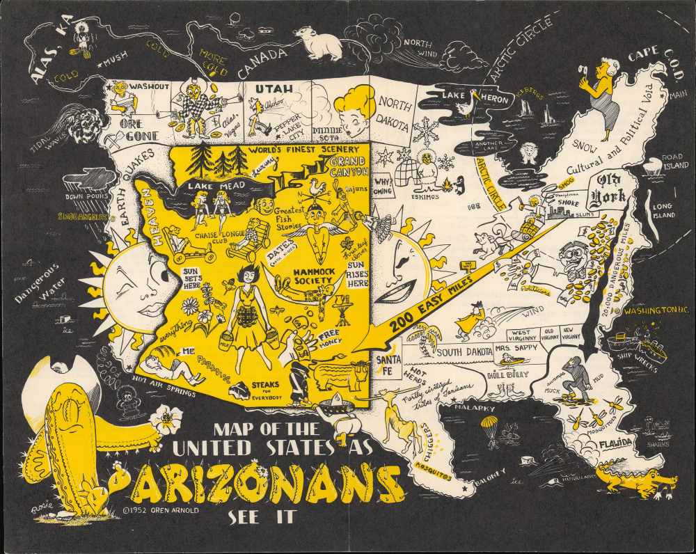 Map of the United States as Arizonans See It. - Main View