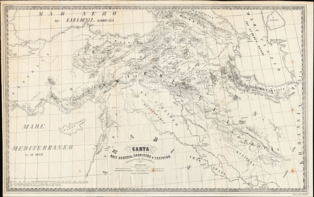 Carta dell'Armenia, Kurdistan e Lazistán della Russia meridionale e Persia occidentale ecc. - Main View