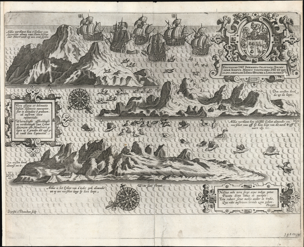 1596 Linschoten View of Ascension Island: a firsthand glimpse
