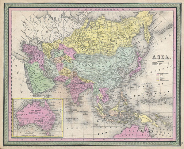 1853 Mitchell Map of Asia