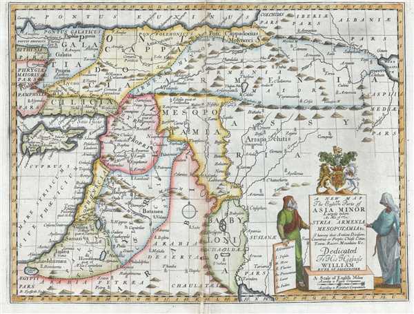 A New Map of the Eastern Parts of Asia Minor Largely taken:  As Also of Syria, Armenia, Mesopotamia and c. Showing their Antient Divisions, Countries or People, Chiefe Cities, Towns, Rivers, Mountains, and c. Dedicated to His Highness William Duke of Gloucester. - Main View