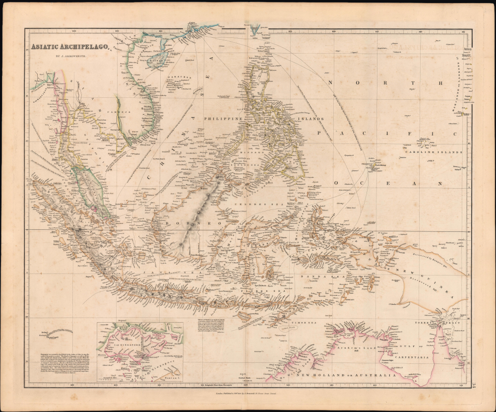 1832 Arrowsmith Map of Southeast Asia / East Indies