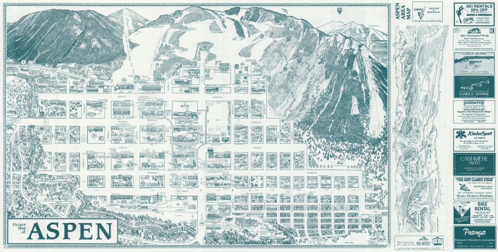 Picture Map of Aspen. - Main View