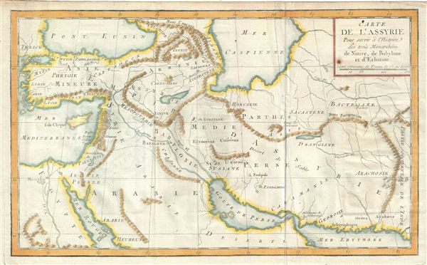 Carte de l'Assyrie Pour servir a l'Histoire des trois Monarchiea de Ninive, de Babylone et d'Ecbatane. - Main View