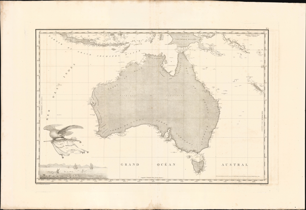 1811 Freycinet Map of Australia