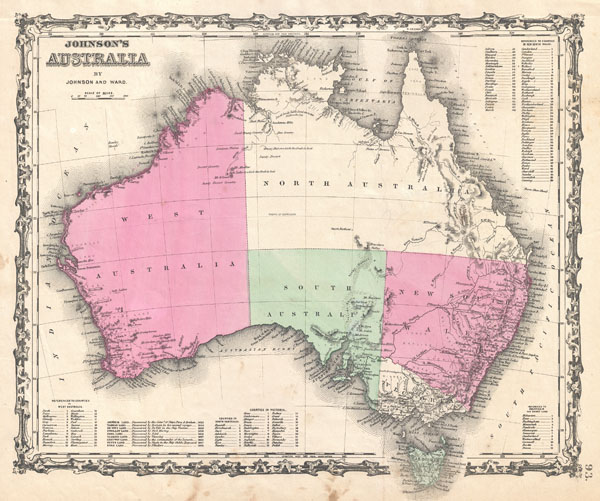 1862 Johnson Map of Australia