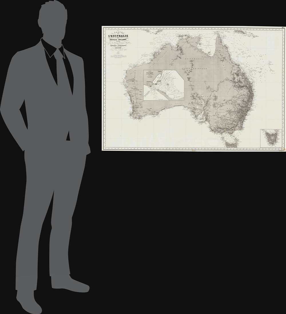 Carte de L'Australie ou Nouvelle Hollande, dressée d'aprés les derniers documents Anglais part Robiquet, Hydrographe, Paris. - Alternate View 1