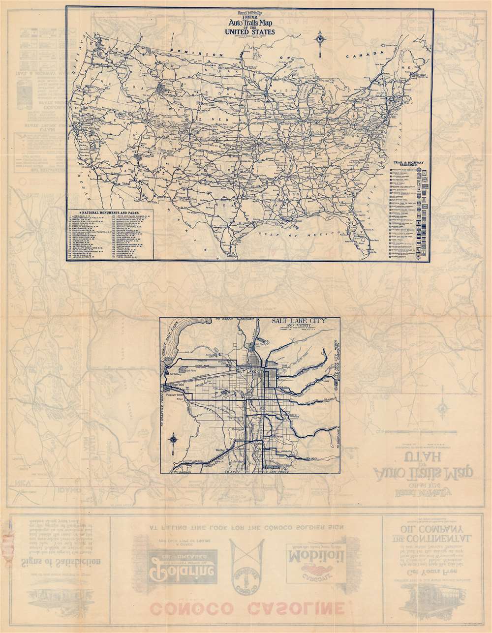 Auto Trails Map of Utah. - Alternate View 1