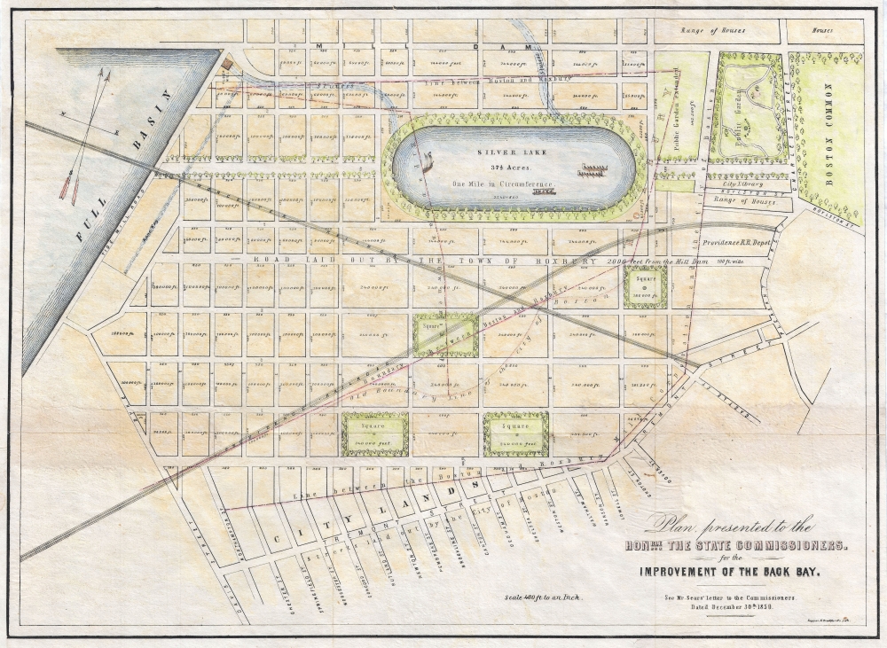 Back Bay, Boston, Sears Plan presented to the honble. the State Commissioners for the improvement of the Back Bay. - Main View