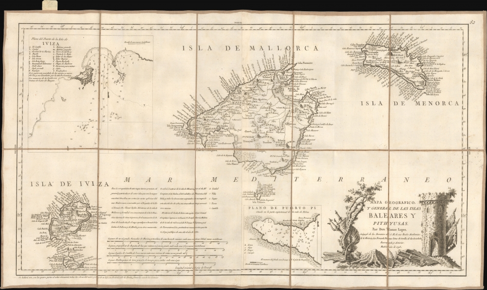 Mapa Geografico, y General de Las Islas Baleares Y Pithuyusas. - Main View