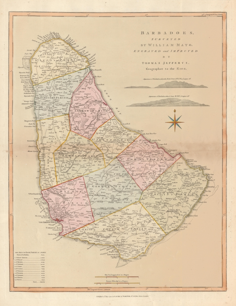 Barbadoes, surveyed by William Mayo, Engraved and Improved by Thomas Jefferys, Geographer to the King. - Main View