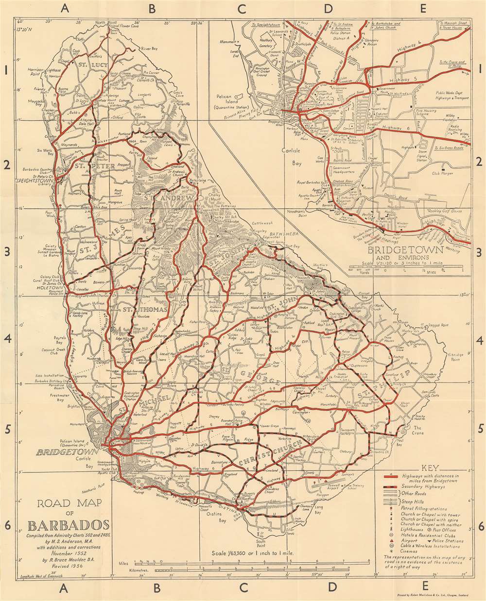 Road Map of Barbados. - Main View