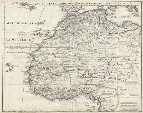 Carte de la Barbarie de la Nigritie et de la Guinee. - Main View